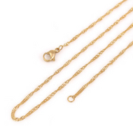 Gold Plated Stainless Steel Braided Rope Chain Necklace