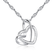 Silver-Tone Copper Heart Necklace