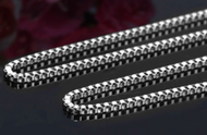 Stainless Steel Box Chain Necklace - Silver Tone