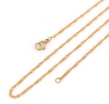 Load image into Gallery viewer, Gold Plated Stainless Steel Braided Rope Chain Necklace
