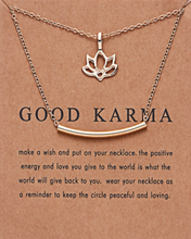 Load image into Gallery viewer, Make a Wish - Multilayer &quot;Good Karma&quot; Lotus Flower &amp; Beam Necklace
