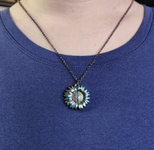 Load image into Gallery viewer, Multicolor Sunflower Necklace with hidden “You are my Sunshine” message
