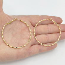 Load image into Gallery viewer, Twisted Sparkle 2 inch Hoop Earrings
