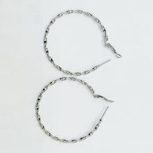 Load image into Gallery viewer, Twisted Sparkle 2 inch Hoop Earrings
