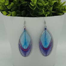 Load image into Gallery viewer, Boho Chic Handmade Blue Oval String Earrings
