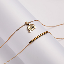 Load image into Gallery viewer, Make a Wish - Multilayer &quot;Lucky Us&quot; Elephant &amp; Beam Necklace
