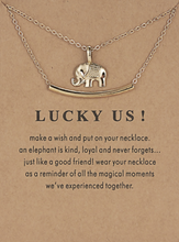 Load image into Gallery viewer, Make a Wish - Multilayer &quot;Lucky Us&quot; Elephant &amp; Beam Necklace
