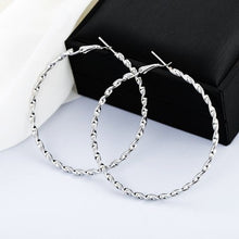 Load image into Gallery viewer, Twisted Sparkle 2 inch Hoop Earrings
