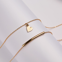 Load image into Gallery viewer, Make a Wish - Multilayer &quot;We Are Family&quot; Heart &amp; Beam Necklace
