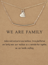 Load image into Gallery viewer, Make a Wish - Multilayer &quot;We Are Family&quot; Heart &amp; Beam Necklace
