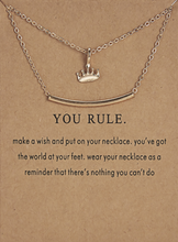 Load image into Gallery viewer, Make a Wish - Multilayer &quot;You Rule&quot; Crown &amp; Beam Necklace
