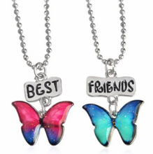 Load image into Gallery viewer, Best Friends Matching Butterfly Necklace Set
